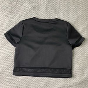 Black mesh crop top